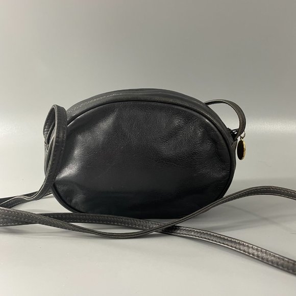 Authentic Vintage Mark Cross Oval Ash-Gray Leather Mini Crossbody Bag/Purse - Picture 6 of 15